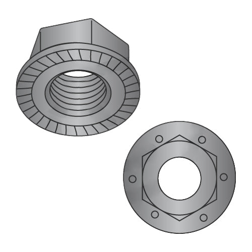 5/16-18 Serrated Flange Hex Lock Nuts Grade 8 Black Phosphate-Bolt Demon