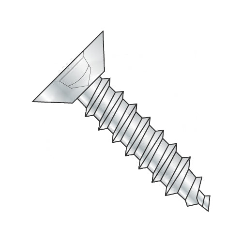 8-15 x 1/2 Square Flat Undercut Self Tapping Screw Type A Fully Threaded Zinc-Bolt Demon