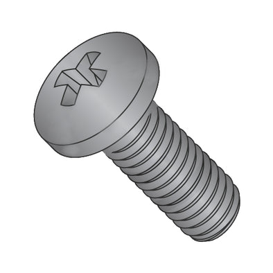 4-40 x 3/4 Phillips Pan Machine Screw Fully Threaded Black Zinc-Bolt Demon