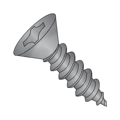 10-12 x 1 1/4 Phillips Flat Self Tapping Screw Type A Fully Threaded Black Zinc-Bolt Demon
