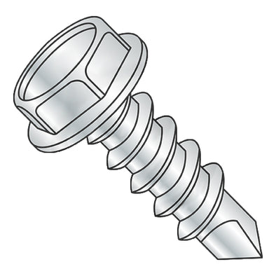 1/4-14 x 7/8 Unslotted Indented Hexwasher Self Drill Screw #1 Point Full Thread Zinc & Bake-Bolt Demon