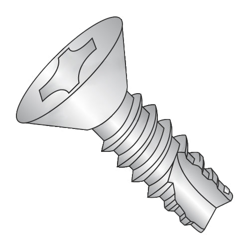 4-24 x 3/8 Phillips Flat Thread Cutting Screw Type 25 Fully Threaded 18-8 Stainless Steel-Bolt Demon