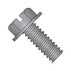 10-24 x 3/8 Slotted Indented Hex Washer Head Machine Screw Fully Threaded Black Oxide-Bolt Demon