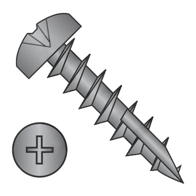 6-13 x 3/4 Phillips Pan Deep Thread Screw Type 17 point Full Thread Black Oxide and Oil-Bolt Demon