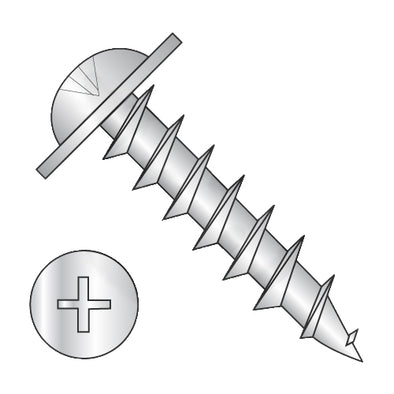 8-11 x 1/2 Phillips Drive Round Washer Head Deep Thread Wood Screw Full Thread Zinc-Bolt Demon