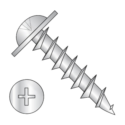 8-11 x 1/2 Phillips Drive Round Washer Head Deep Thread Wood Screw Full Thread Zinc-Bolt Demon
