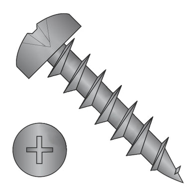 6-13 x 5/8 Phillips Pan Deep Thread Wood Screw Full Thread Black Oxide and Oil-Bolt Demon