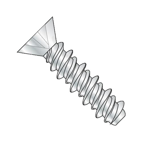 1/4 x 15 x 1 1/4 Phillips Flat High Low Screw Fully Threaded Zinc-Bolt Demon