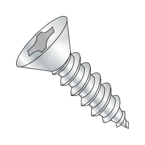5/16-12 x 1 Phillips Flat Self Tapping Screw Type AB Fully Threaded Zinc-Bolt Demon