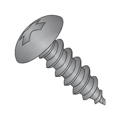 10-12 x 2 Phillips Full Contour Truss Self Tapping Screw Type A Fully Threaded Black Oxide-Bolt Demon
