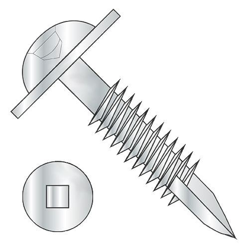 7-18 x 1 1/4 Square Round Washer Pocket Face Frame Fine Thread Type17 Partial Thread Zinc & Bake-Bolt Demon