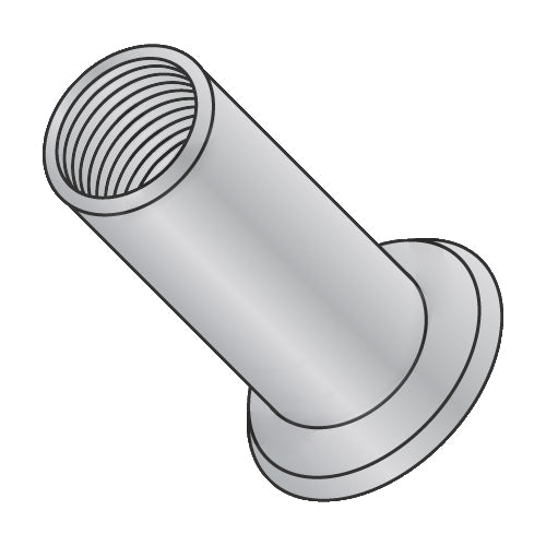 M6 x 1.0 x 5.00 Metric Flat Head Rivet Nut Aluminum Cleaned and Polished Non-Ribbed-Bolt Demon