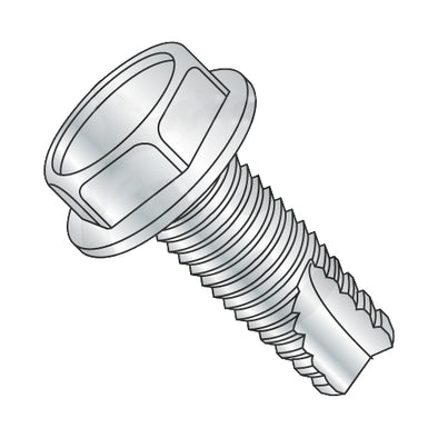 1/4-20 x 3/8 Unslotted Indented Hex Washer Thread Cutting Screw Type 23 Fully Threaded Zinc-Bolt Demon
