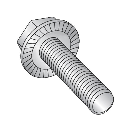 10-32 x 5/8 Serrated Hex Flanged Washer Full Thread Screw 18-8 Stainless Steel-Bolt Demon
