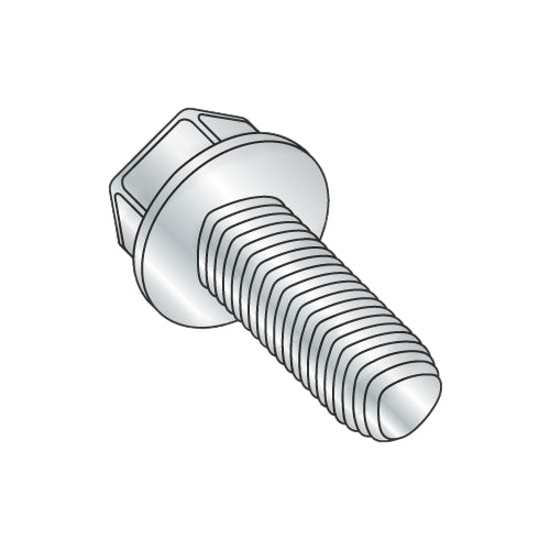 6-32 x 3/8 Unslot Ind Hexwash Taptite Alternative Thread Roll Screw Full Thrd Zinc & Wax-Bolt Demon