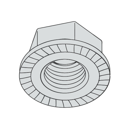 3/8-24 Serrated Flange Hex Lock Nuts Case Hardened HR15N 78/90 Zinc And Bake-Bolt Demon