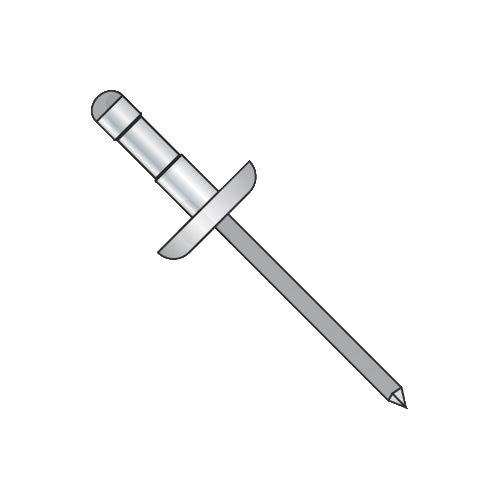 3/16 x .187-.437 Multi Grip Dome Head Rivet Black Phosphate-Bolt Demon