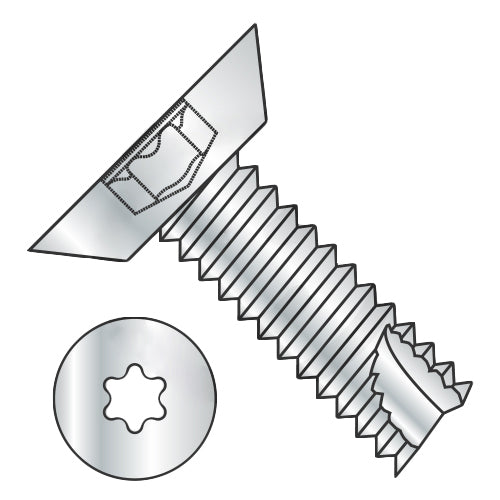 6-20 x 5/16 6 Lobe Flat Undercut Thread Cutting Screw Type 25 Fully Threaded Zinc-Bolt Demon