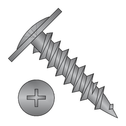 8 x 9/16 Phillips Modified Truss Head Fine Thread Drywall Screw Fully Threaded Black Ox-Bolt Demon