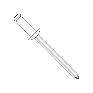 1/8 x .06-.12 Aluminum Rivet with Steel Mandrel with White Eyelet-Bolt Demon