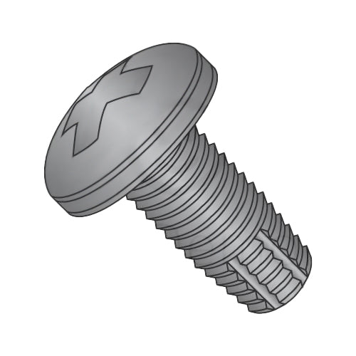 1/4-20 x 3/4 Phillips Pan Thread Cutting Screw Type F Fully Threaded Black Oxide-Bolt Demon