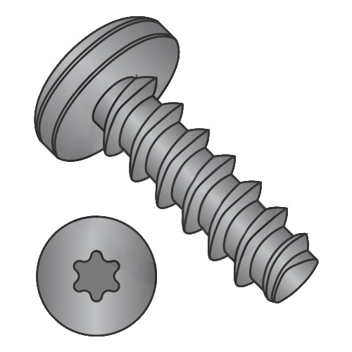 6-19 x 3/8 6lobe Pan Plastite Alternative 48-2 Full Thread 18-8 S/S Passivate Black Oxide & Wax-Bolt Demon