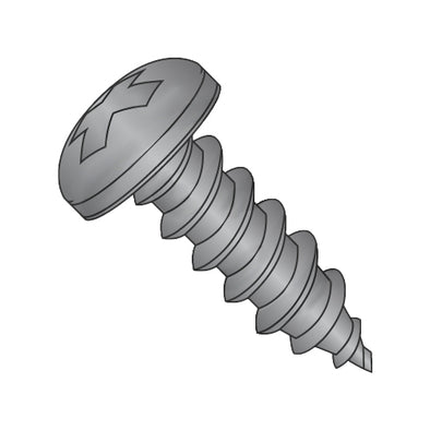 6-20 x 5/8 Phillips Pan Self Tapping Screw Type AB Fully Threaded Black Zinc-Bolt Demon