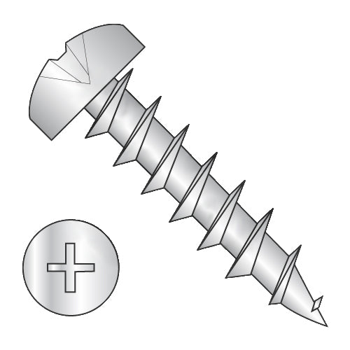 10-9 x 1 Phillips Pan Deep Thread Wood Screw Full Thread Zinc-Bolt Demon