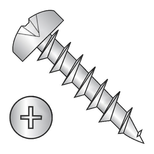 10 x 3/4 Phillips Pan Deep Thread Wood Screw Full Thread Steel Nickel Finish-Bolt Demon