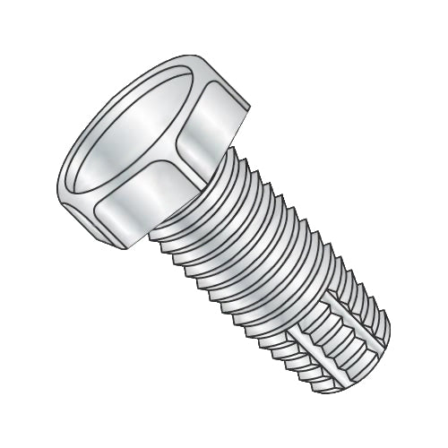 1/4-20 x 1/2 Unslotted Indented Hex Thread Cutting Screw Type F Fully Threaded Zinc-Bolt Demon
