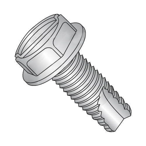 1/4-20 x 1/2 Slotted Indented HWH Thread Cutting Screw Type23 Fully Thrd 18-8 Stainless-Bolt Demon