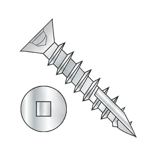 8 x 1 Flat Head Nibbed Square Drive Deep Thread Wood Screw Type 17 Full Thrd Zinc-Bolt Demon