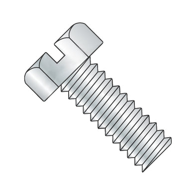 8-32 x 1 Slotted Indented Hex Head Machine Screw Fully Threaded Zinc-Bolt Demon