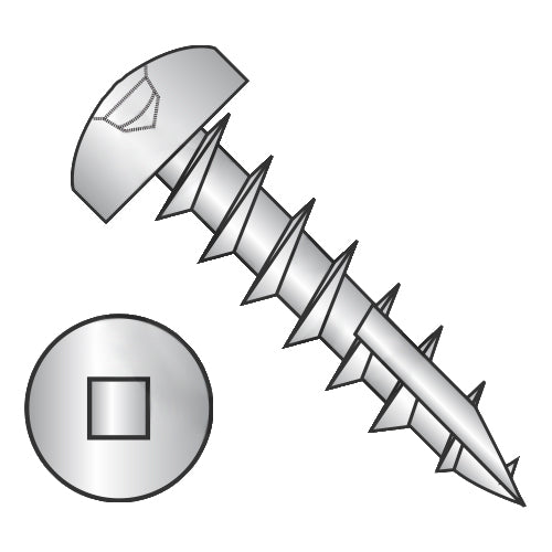 8-11 x 3/4 Square Drive Pan Head Deep Thread Screw Type 17 Full Thread Zinc-Bolt Demon