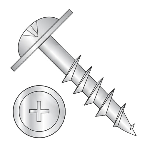 8-11 x 1 1/8 Phillips #10 Round Washer Head Deep Thread Wood Screw 2/3 Thread Zinc-Bolt Demon