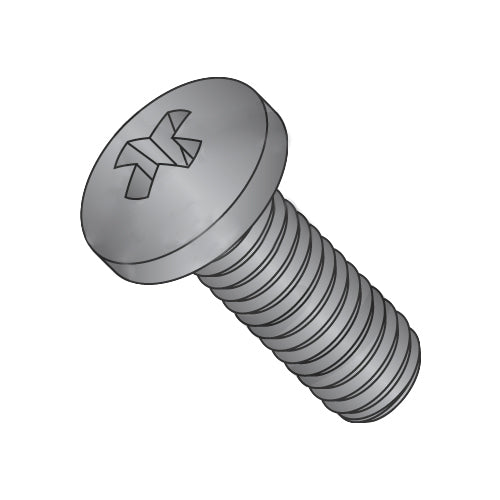0-80 x 1/4 MS51958-B Phil Pan Machine Screw Fine Full Thread 300 Series S/S DFAR Black Ox-Bolt Demon