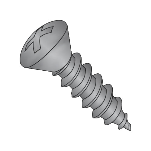 6-20 x 5/8 Phillips Oval Self Tapping Screw Type AB Fully Threaded Black Zinc-Bolt Demon
