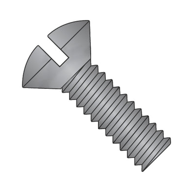 8-32 x 1/2 Slotted Oval Machine Screw Fully Threaded Black Oxide-Bolt Demon