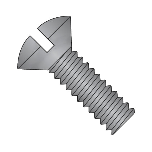 8-32 x 1/2 Slotted Oval Machine Screw Fully Threaded Black Oxide-Bolt Demon
