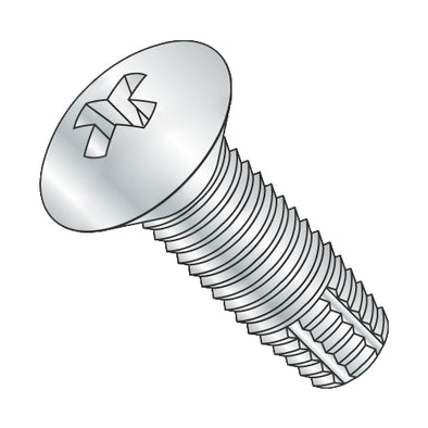 6-32 x 1/2 Phillips Oval Thread Cutting Screw Type F Fully Threaded Zinc-Bolt Demon