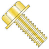 1/4-20x1/2 Unslotted Indented Hex Washer Head Machine Screw Fully Threaded Yellow ROHS-Bolt Demon