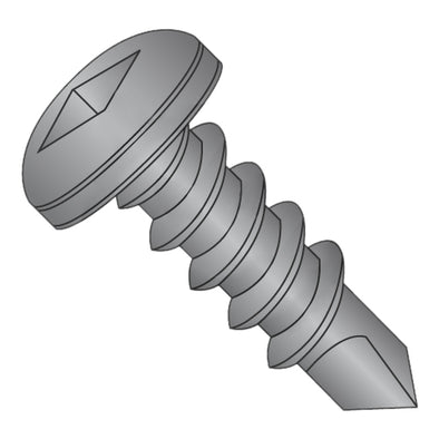 8-18 x 1 Square Drive Pan Self Drilling Screw Full Thread Black Oxide-Bolt Demon