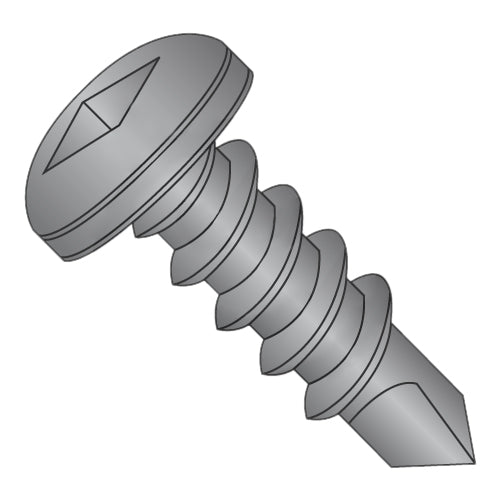 8-18 x 1 Square Drive Pan Self Drilling Screw Full Thread Black Oxide-Bolt Demon