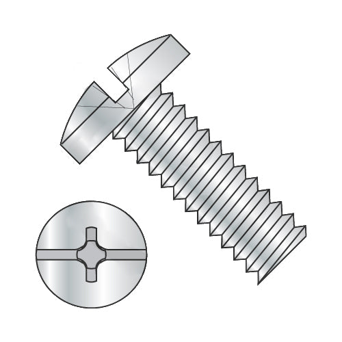 6-32 x 1/4 Combination Slot/Phil Binding Undercut Machine Screw Fully Threaded Zinc-Bolt Demon