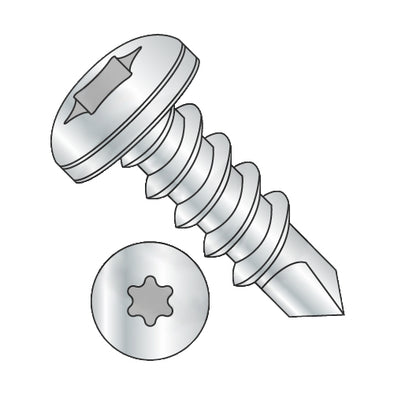 12-14 x 3/4 6 Lobe Pan Self Drilling Screw Fully Threaded Zinc-Bolt Demon