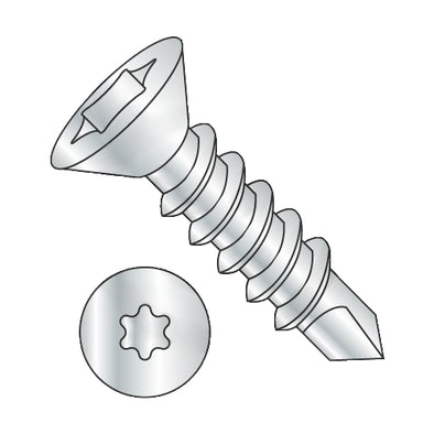 12-14 x 2 6-Lobe Flat Self Drilling Screw Fully Threaded Zinc & Bake-Bolt Demon