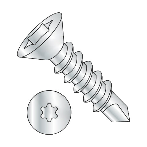 12-14 x 2 6-Lobe Flat Self Drilling Screw Fully Threaded Zinc & Bake-Bolt Demon