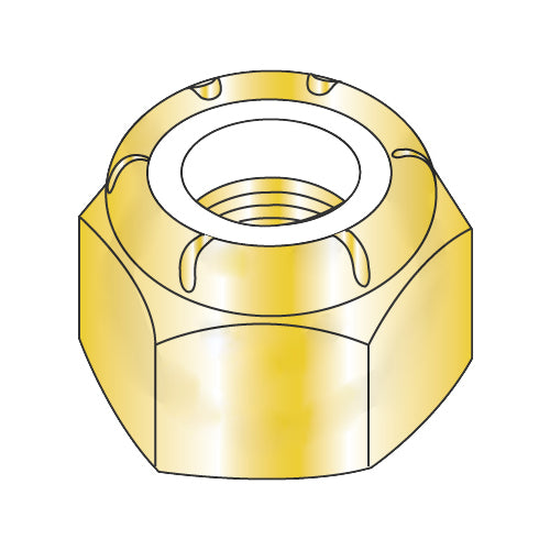 1/2-13 NE Nylon Insert Hex Lock Nut Zinc Yellow-Bolt Demon