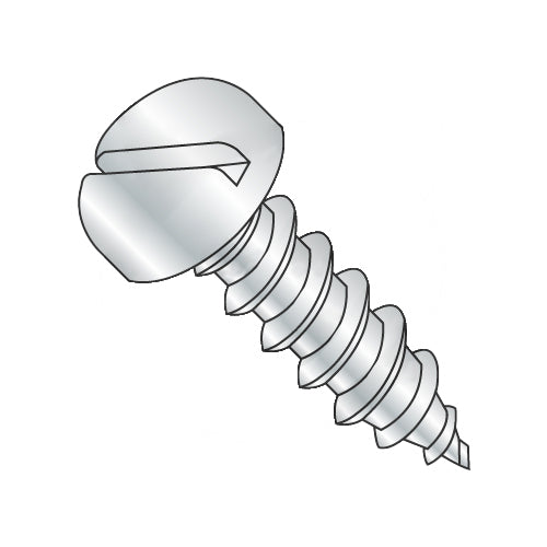 10-12 x 1 Slotted Pan Self Tapping Screw Type A Fully Threaded Zinc-Bolt Demon