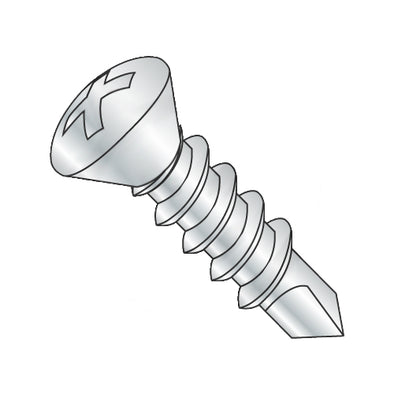 10-16 x 2 1/2 Phillips Oval Self Drilling Screw Full Thread Zinc-Bolt Demon